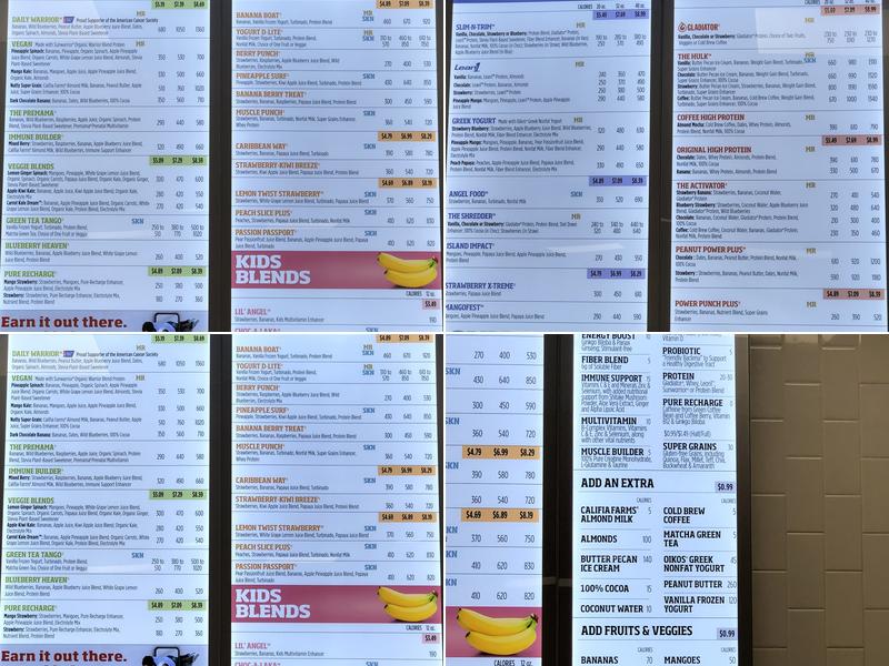 Smoothie King Menu