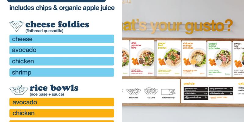 gusto! - healthy bowls & wraps Menu