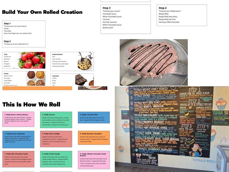 Totally Rolled Ice Cream Menu