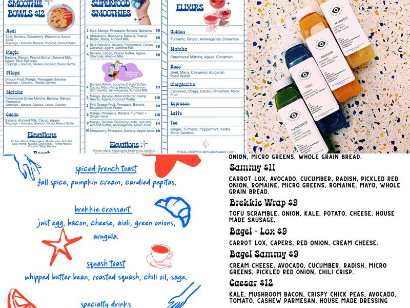 Ritual Juicery Menu