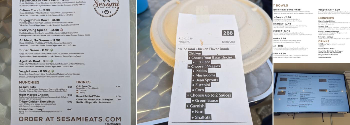 Sesami Menu