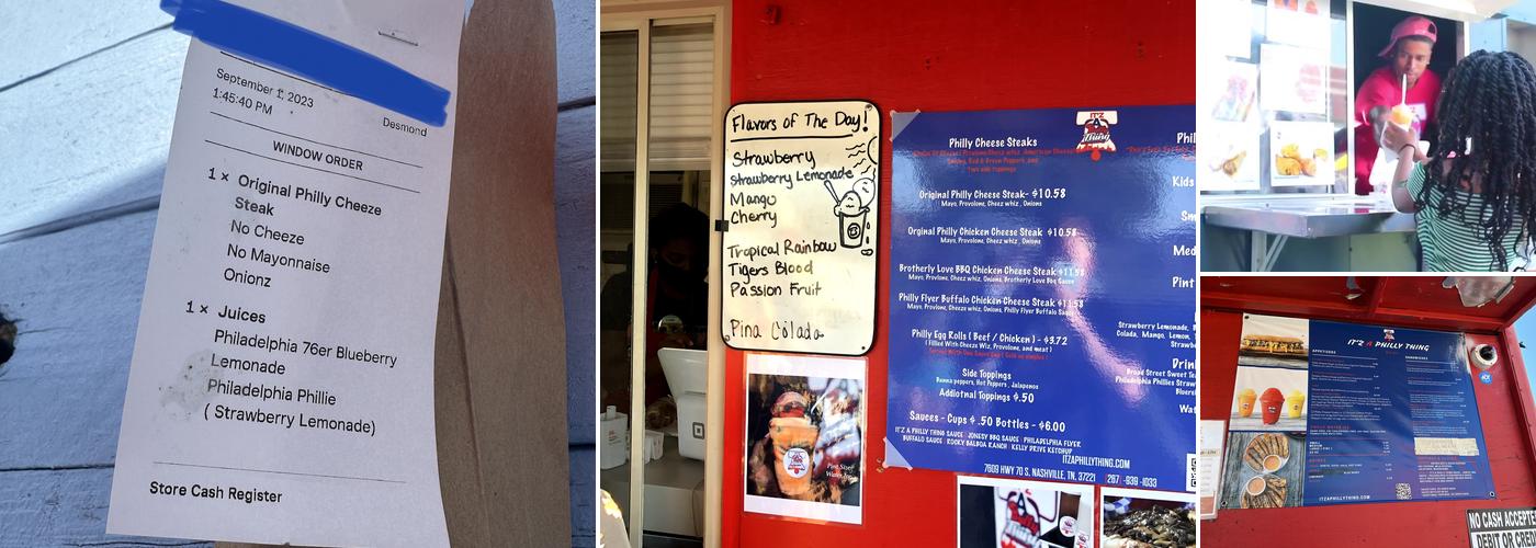 It'Z A Philly Thing Menu