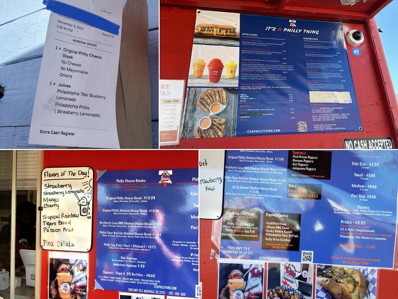 It'Z A Philly Thing Menu