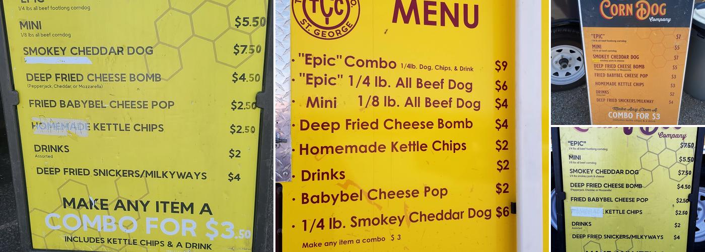 The Corn Dog Company Menu