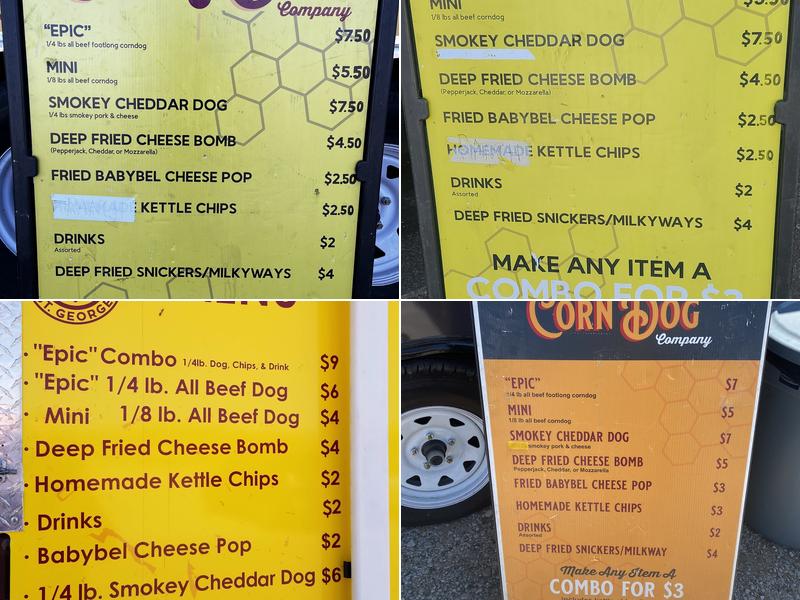 The Corn Dog Company Menu