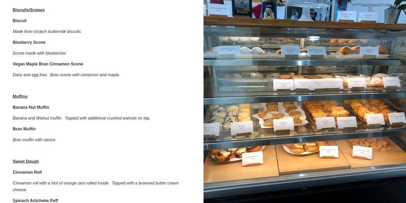 Two Spot Bakery Menu