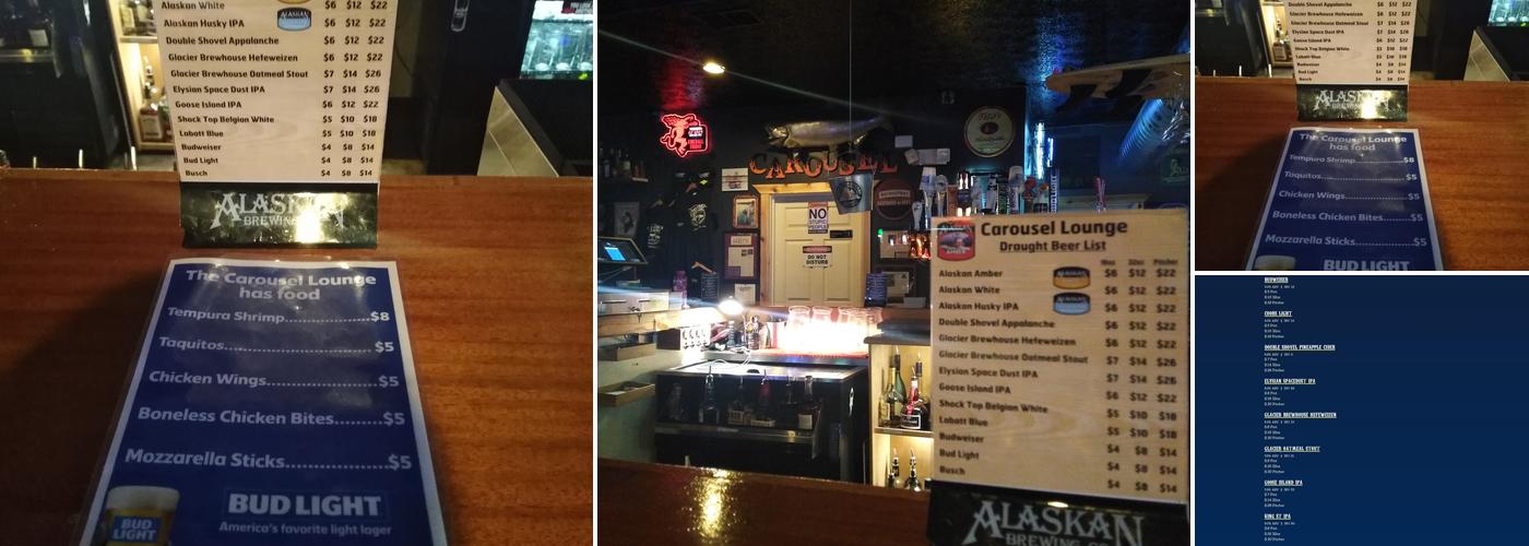 Carousel Lounge Menu