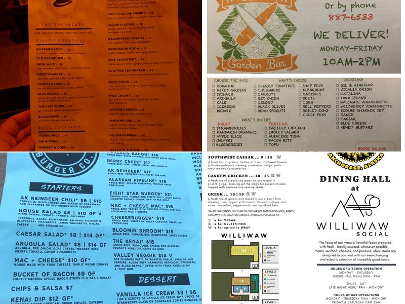 Williwaw Social Menu