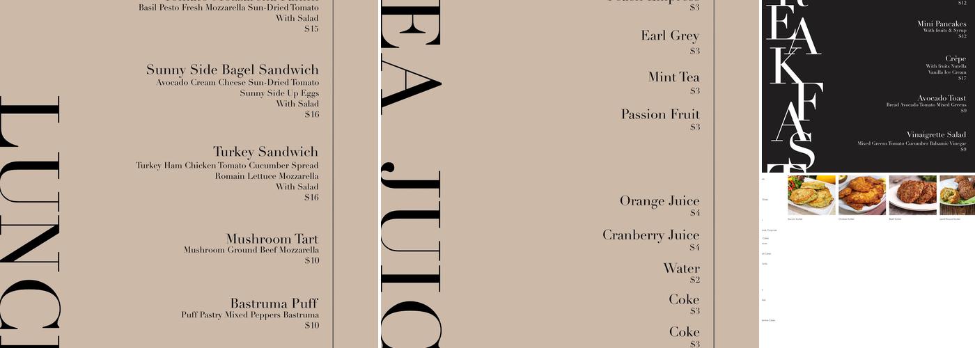 Cafe Irucci Menu