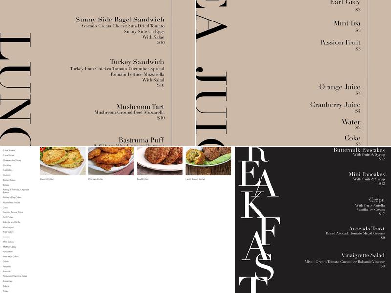 Cafe Irucci Menu