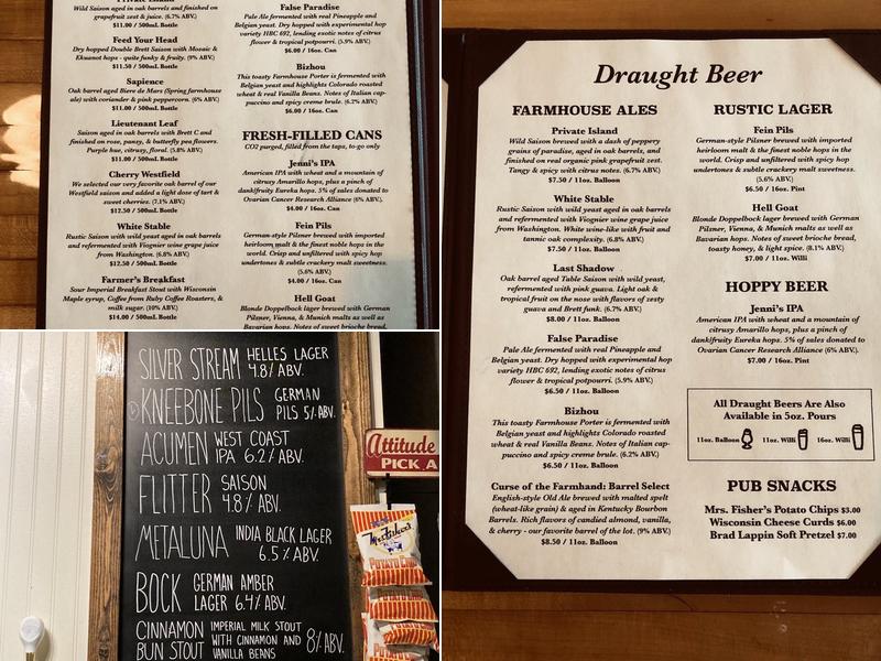 Cellar West Brewery Menu