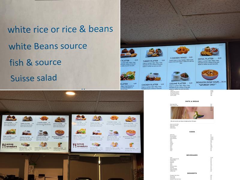 Seven Wonders Bakery Menu