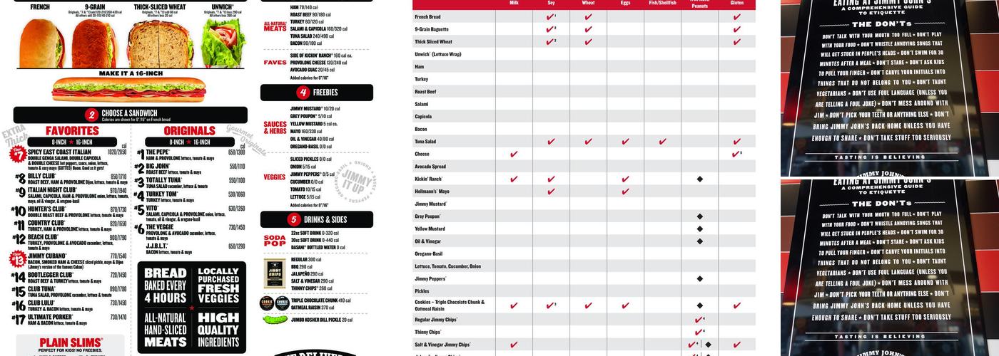 Jimmy John's Menu