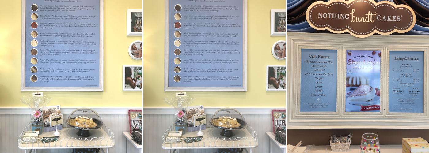 Nothing Bundt Cakes Menu