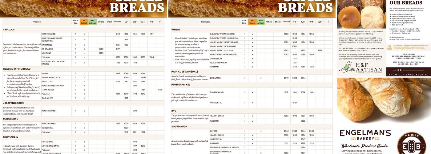 Engelman's Bakery Menu