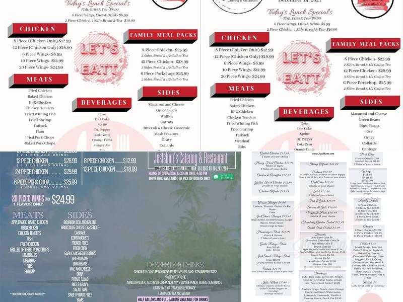 Justshon’s Catering & Restaurant Menu