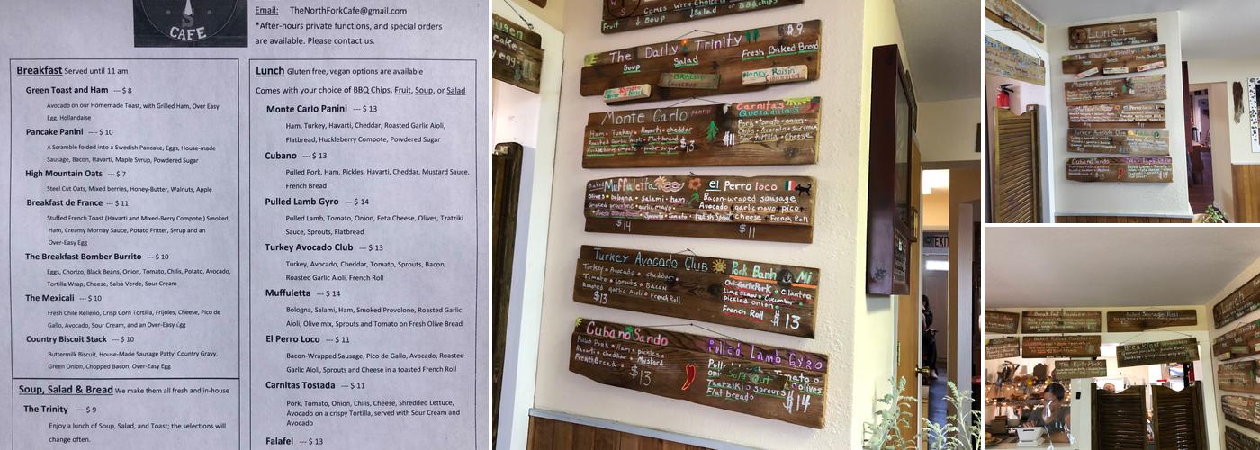 The North Fork Cafe Menu