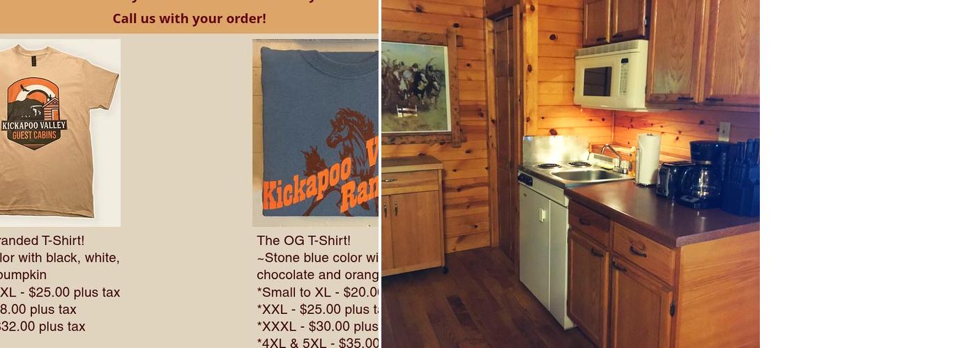 Kickapoo Valley Guest Cabins Menu