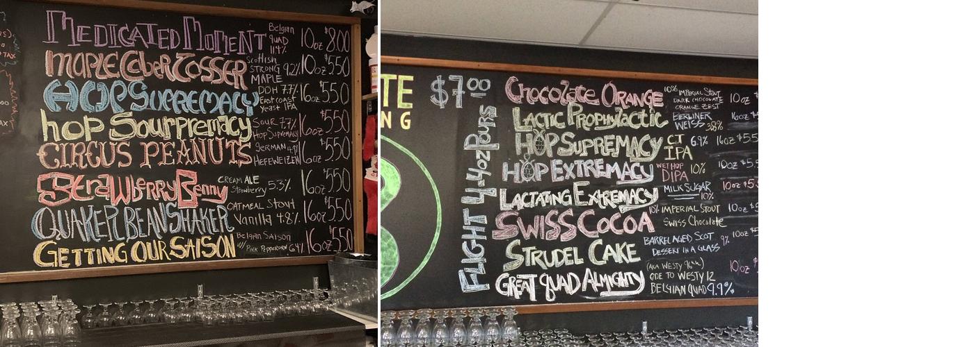 Deviate Brewing Menu