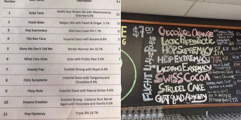 Deviate Brewing Menu