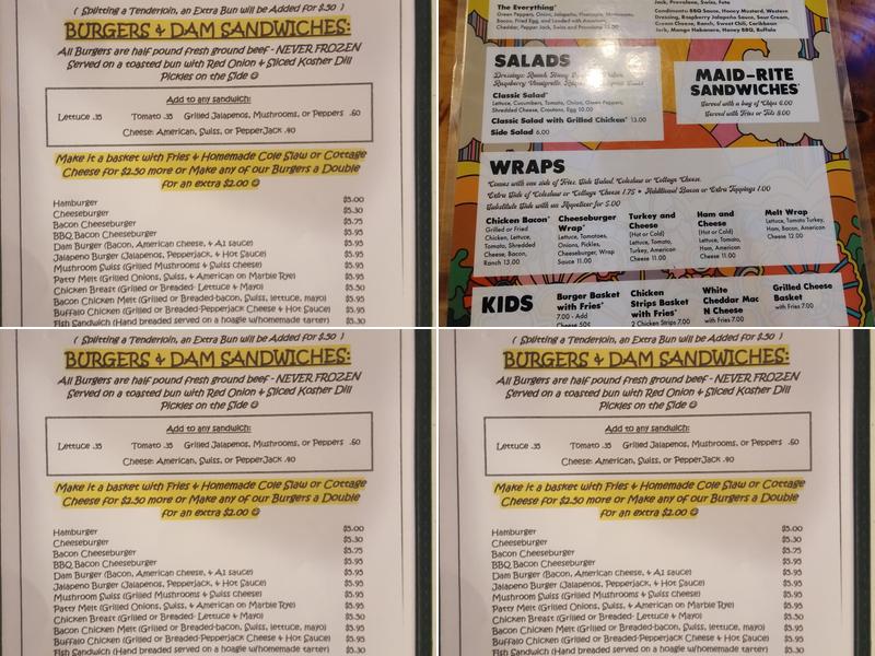 Dharma's Bar and Grill Menu