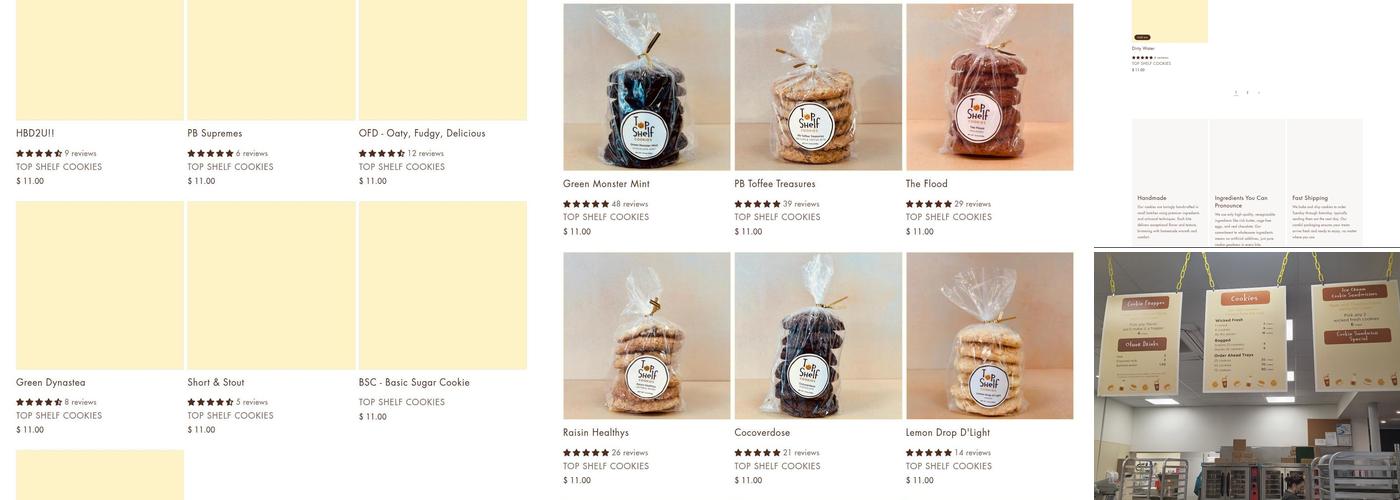 Top Shelf Cookies Menu