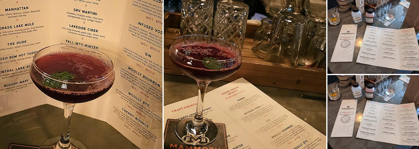 Mammoth Distilling Menu