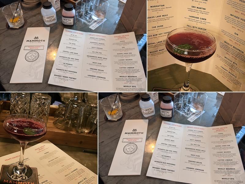 Mammoth Distilling Menu