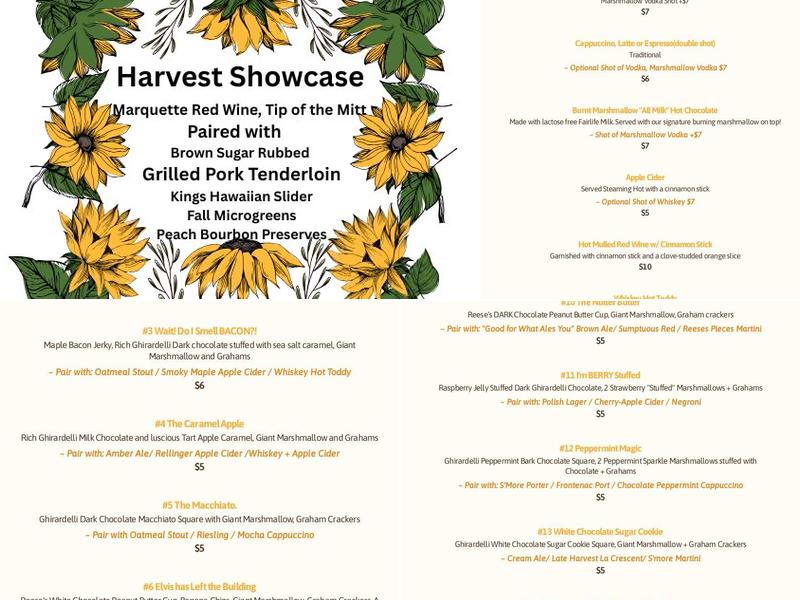 Burnt Marshmallow Brewstillery & Rudbeckia Winery Menu