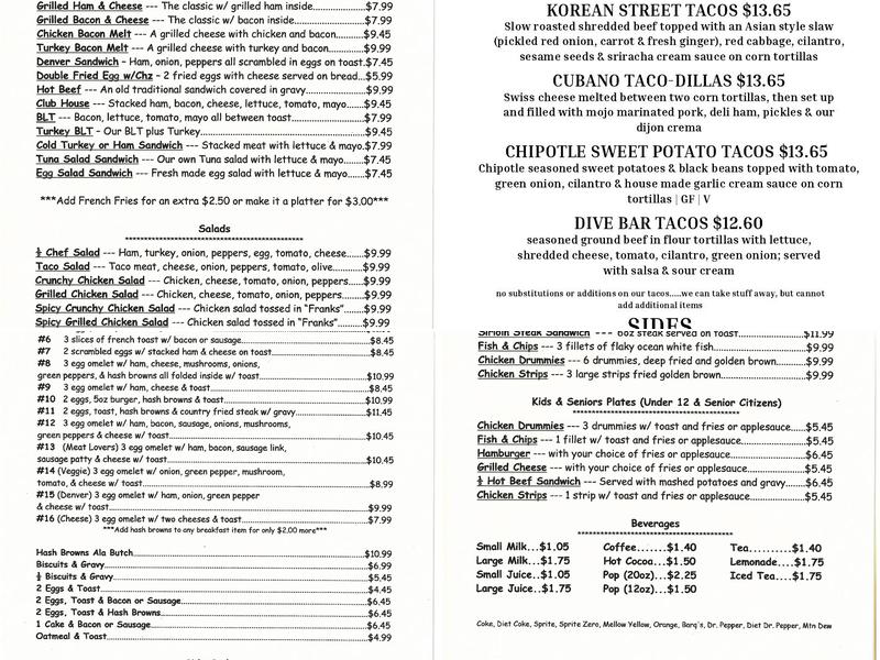 Three Twenty Brewing Co. Menu