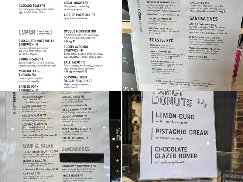 Mighty Bread Company Menu