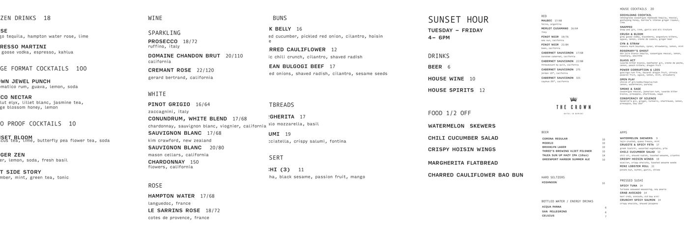 The Crown Menu