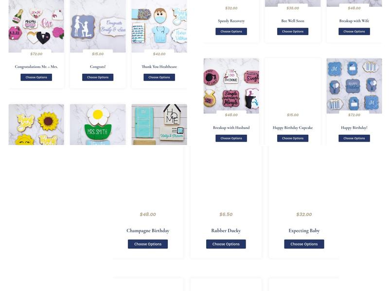 Mama's Custom Cookies Menu