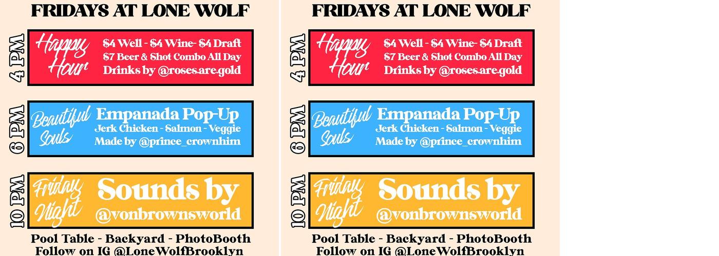Lone Wolf Menu