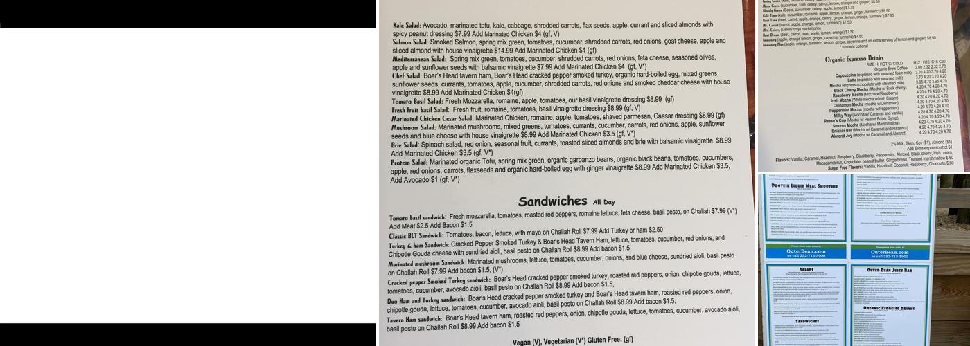 Outer Bean Cafe Duck Menu