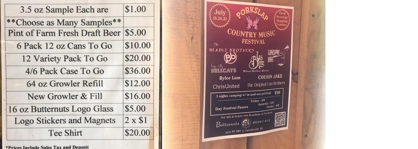 Butternuts Beer & Ale Menu