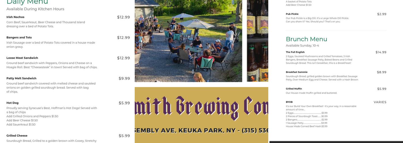 LyonSmith Brewing Co. Menu