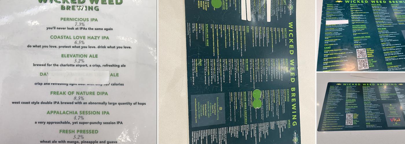 Wicked Weed Menu