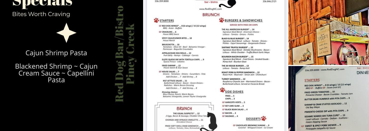 Red Dog Bar & Bistro Menu