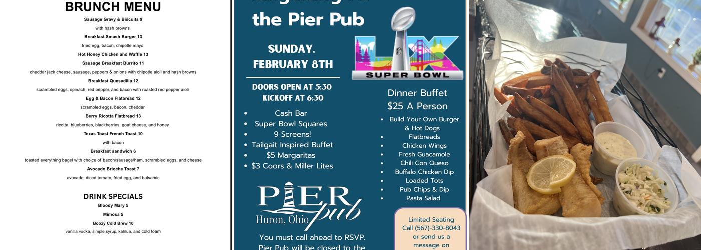 Pier Pub - Huron Menu