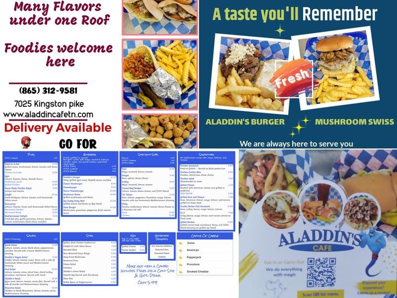 Aladdin's cafe Menu