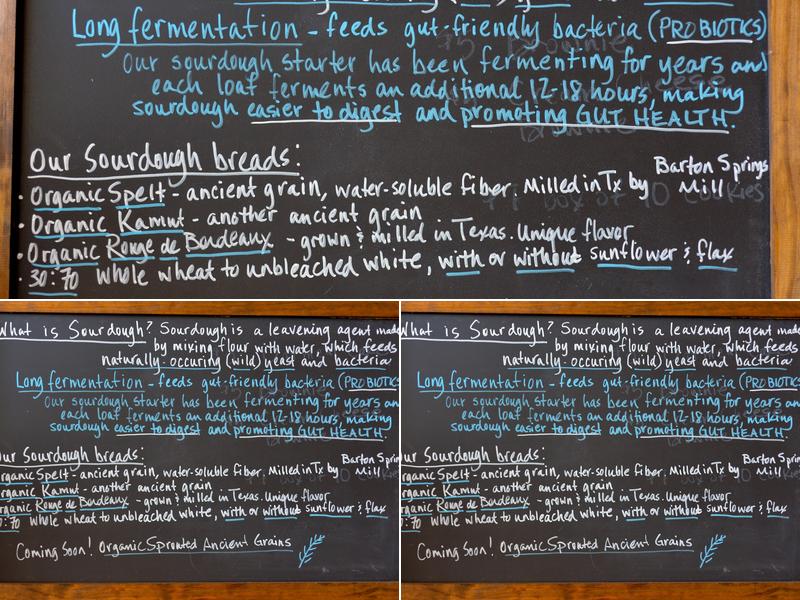 Artisana Bread Menu
