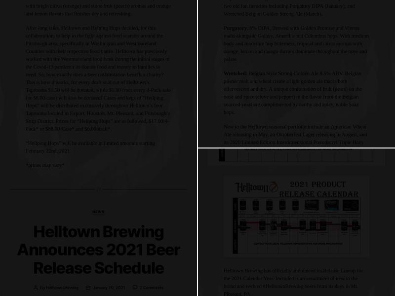 Helltown Brewing - Mt Pleasant Taproom Menu