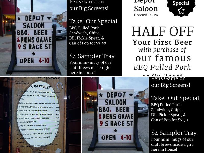 Depot Saloon & Brewery Menu