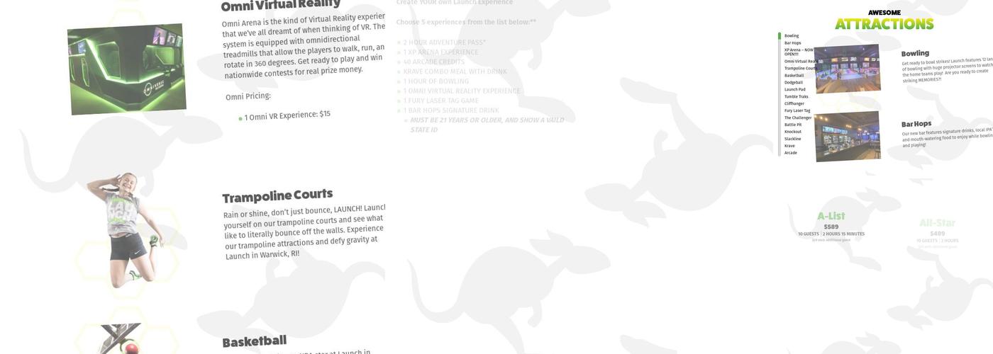 Launch Family Entertainment Warwick Menu