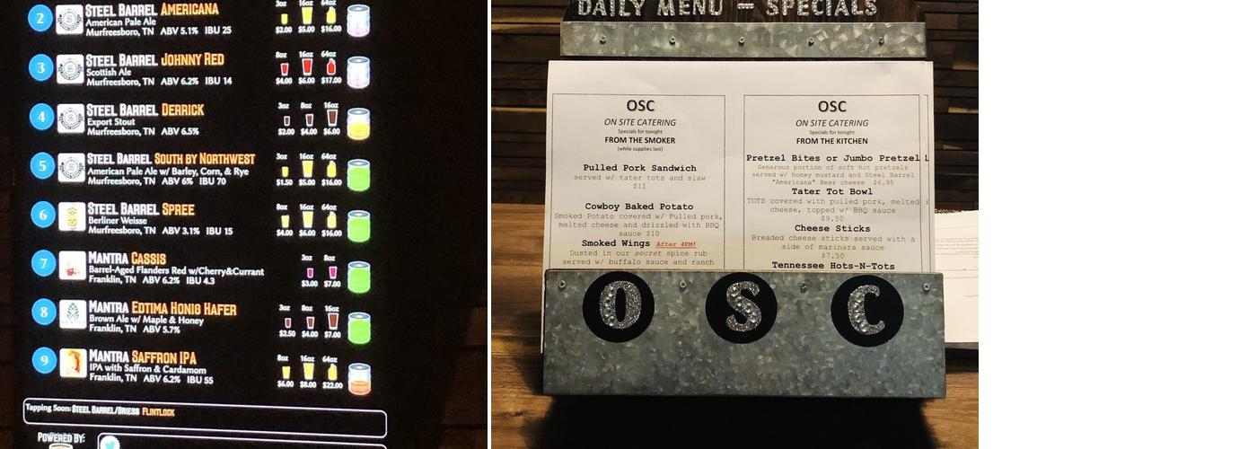 Hop Springs Menu