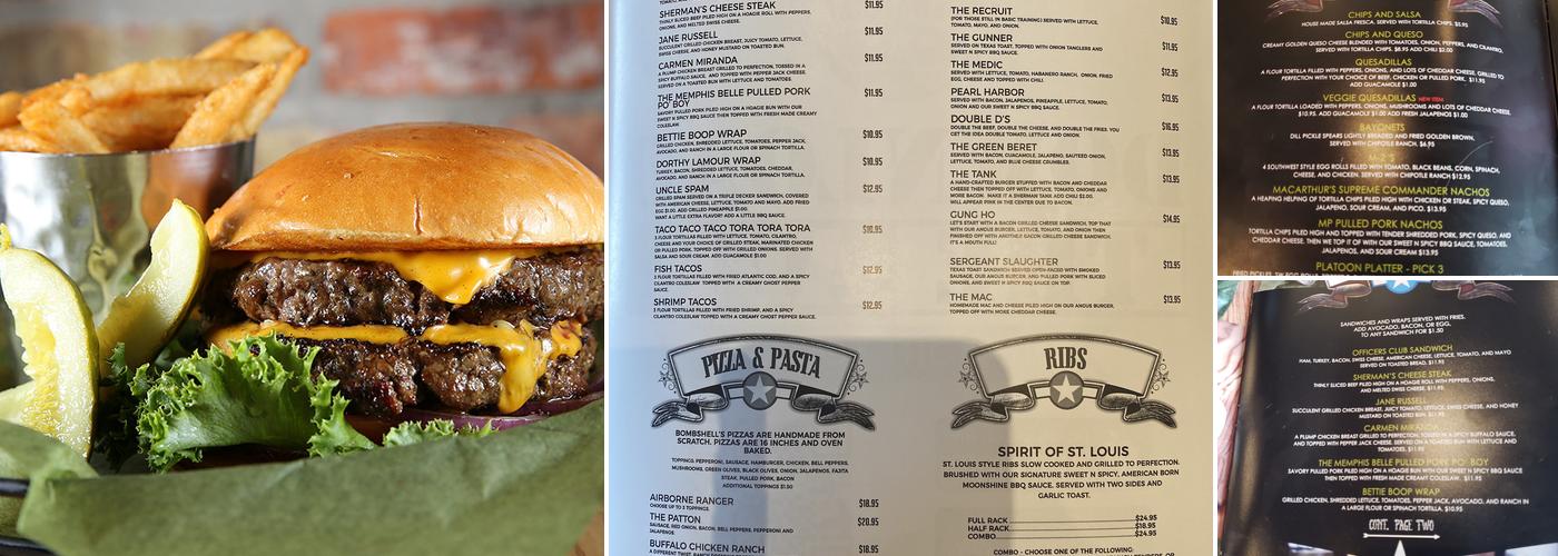 Bombshells Restaurant & Bar Menu