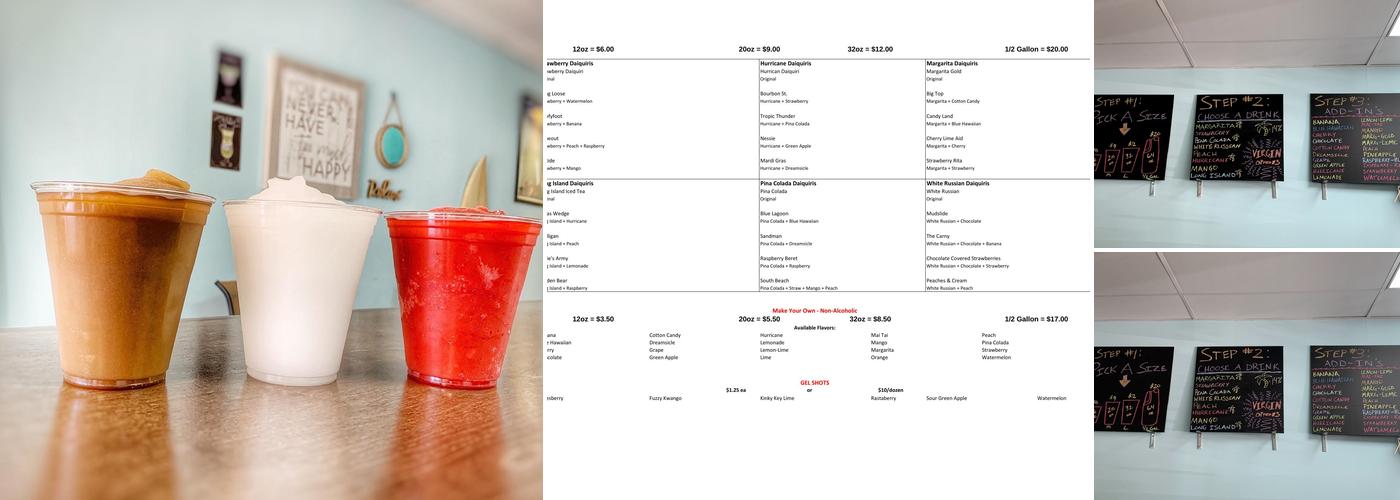 Happy Day Daiquiris Menu