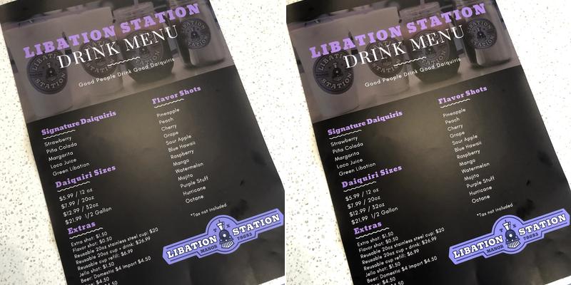 Libation Station Menu