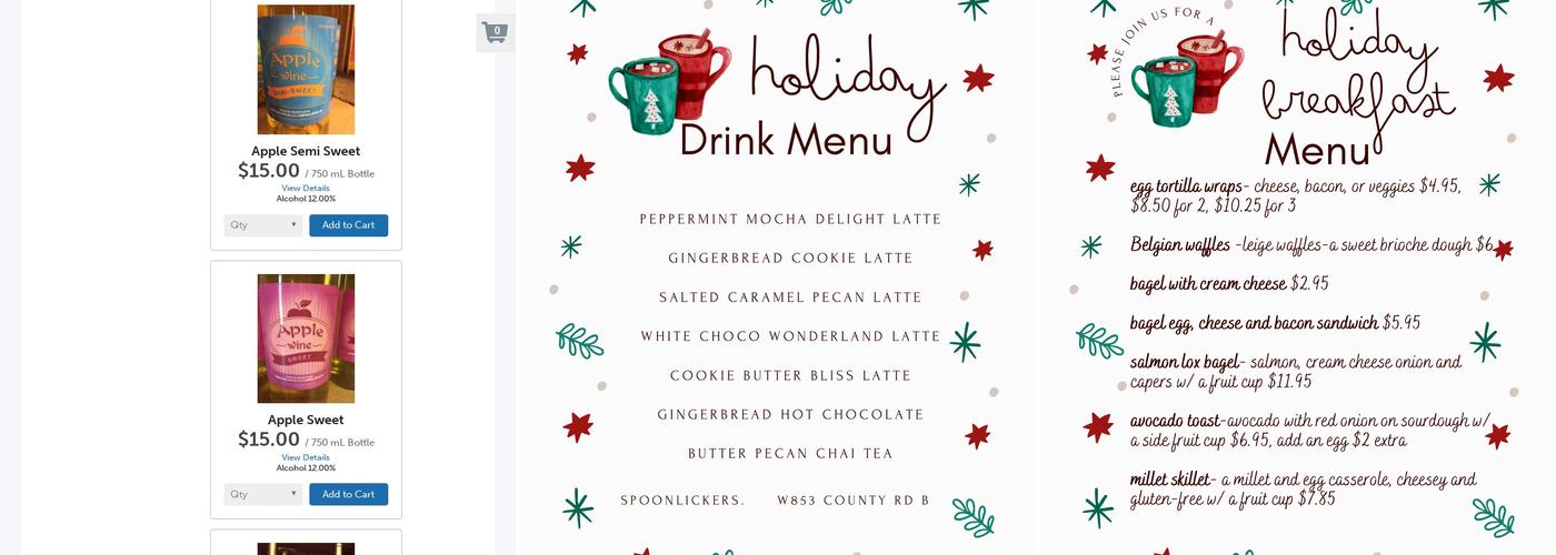 Armstrong Apples, Orchard & Winery Menu